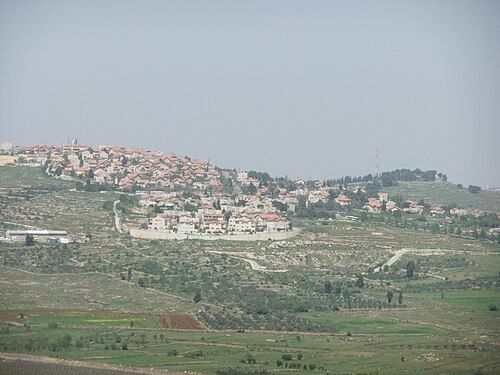 panorama of Khirbet Adasa, which is the hill