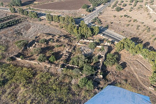 aerial panorama of ruins at Hanot Taggarim