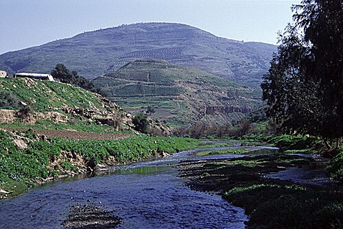 panorama of the Jabbok River and Tell edh Dhahab el Gharbi