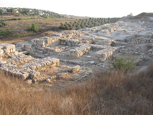 panorama of ruins at Tel Gezer
