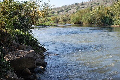 closeup of the Jordan River