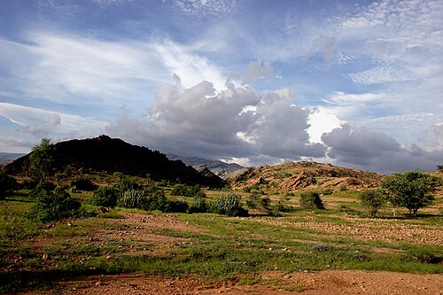 panorama of hills in the historical province of India