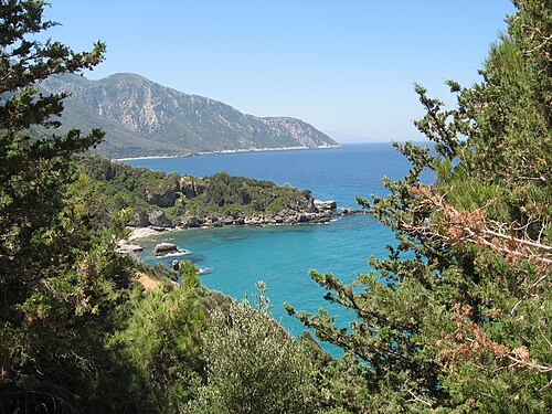 panorama of the coast of Samos