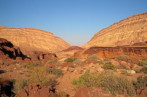 cliffs of HaMakhtesh HaKatan in the Zin Desert