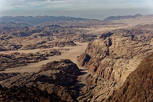 panorama of hills in Midian