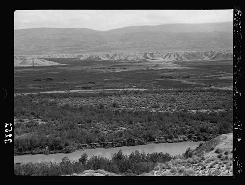panorama of a region including Tell ed Damiyeh