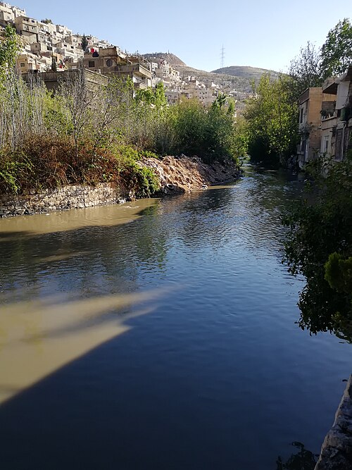 closeup of the Barada River