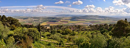 panorama of a region in Canaan from Mount Tabor