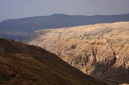 panorama of cliffs along Wadi al Hasa
