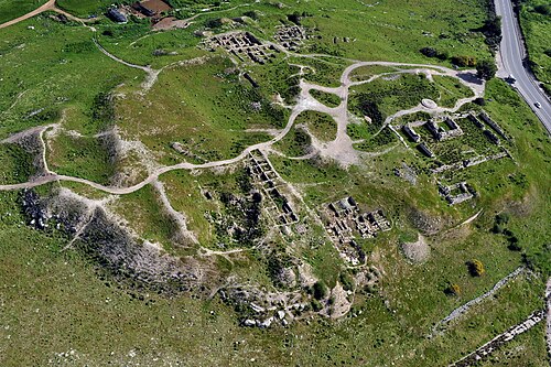 aerial panorama of ruins at Tel Bet Shemesh