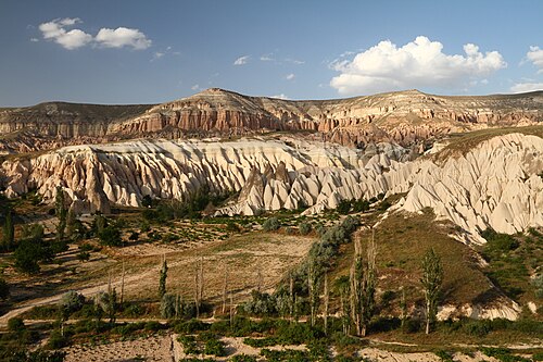 panorama of cliffs in Cappadocia