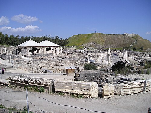 panorama of ruins at Tel Bet Shean